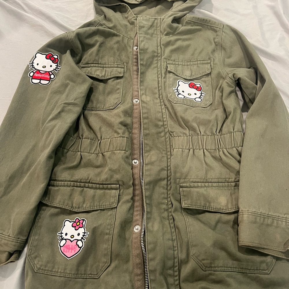 Girls  Green Hooded Jacket size 7/8